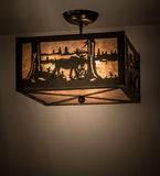 14"Sq Moose Flushmount