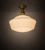 16"W Revival Schoolhouse W/Traditional Globe Flushmount