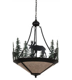 24"W Wildlife Wandering Moose Inverted Pendant