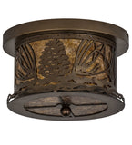 10"W Mountain Pine Flushmount