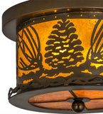 10"W Mountain Pine Flushmount