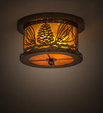 10"W Mountain Pine Flushmount