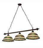 52"L Tiffany Roman 3 Lt Island/Billiard Pendant