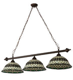 52"L Tiffany Roman 3 Lt Island/Billiard Pendant