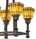 38"L Prairie Corn 8 Lt Oblong Mission Chandelier