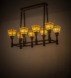 38"L Prairie Corn 8 Lt Oblong Mission Chandelier