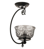 7"W Revival Wreath & Garland Gas Reproduction Semi-Flushmount