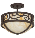 12"W Lilliana Victorian Gothic Semi-Flushmount