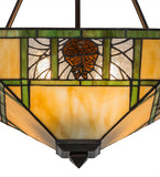 17"Sq Pinecone Ridge Tiffany Lodge Semi-Flushmount