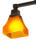 17"L Bungalow Frosted Amber 2 Lt Mission Semi-Flushmount