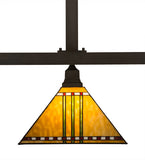 48"L Prairie Corn Tiffany Mission 3 Lt Island/Billiard Pendant