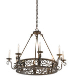 36"W Delano 8 Lt Victorian Gothic Chandelier