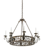 36"W Delano 8 Lt Victorian Gothic Chandelier