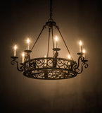 36"W Delano 8 Lt Victorian Gothic Chandelier