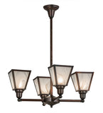 27"W Metro White Baroque 4 Lt Modern Chandelier