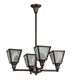 27"W Metro White Baroque 4 Lt Modern Chandelier