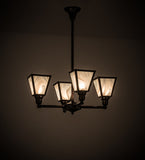 27"W Metro White Baroque 4 Lt Modern Chandelier