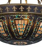 28"W Fleur-de-lis Tiffany Victorian Semi-Flushmount