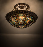 28"W Fleur-de-lis Tiffany Victorian Semi-Flushmount