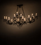 60"L Kean 20 Lt Oblong Victorian Chandelier