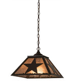 16"Sq Texas Star Southwest Ceiling Pendant