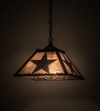 16"Sq Texas Star Southwest Ceiling Pendant