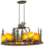 42"L Tall Pines 12 Lt Oblong Lodge Chandelier