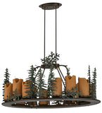 42"L Tall Pines 12 Lt Oblong Lodge Chandelier