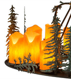 42"L Tall Pines 12 Lt Oblong Lodge Chandelier