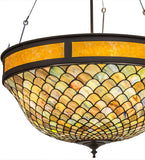 25"W Tiffany Fishscale Inverted Pendant