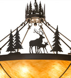 48"W Lodge Deer Inverted Pendant