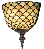 8"W Tiffany Fishscale Wall Sconce