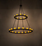 60"W Loxley 28 Lt Two Tier Lodge Chandelier