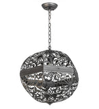 18"W Bola Daisy Floral Contemporary Lodge Pendant