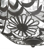 18"W Bola Daisy Floral Contemporary Lodge Pendant