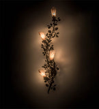 12"W Vinca Vine 4 Lt Floral Rustic Lodge Wall Sconce