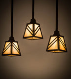 36"L Diagon 3 Lt Island Pendant