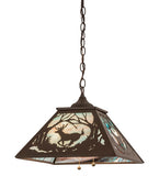 16"Sq Deer at Dawn Pendant