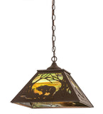 16"Sq Bear at Dawn Pendant