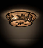 22"W Fly Fishing Creek Wildlife Lodge Flushmount