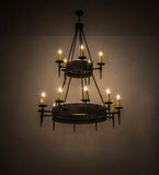 50"W Thorndike 15 Lt Two Tier Gothic Chandelier