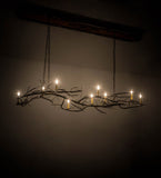 70"L Winter Solstice 9 Lt Oblong Contemporary Chandelier