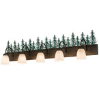 48"W Lodge Tall Pines 5 Lt Vanity Light