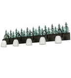 48"W Lodge Tall Pines 5 Lt Vanity Light