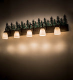 48"W Lodge Tall Pines 5 Lt Vanity Light