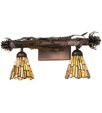 24"W Delta Jadestone 2 Lt Pine Branch Vanity Light
