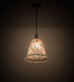 10"W Peacock Pate-De-Verre Pendant