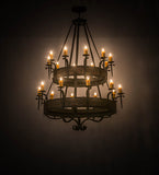 56"W Gothic Costello 20 Lt Two Tier Rustic Chandelier