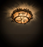 18"W Oak Leaf & Acorn Flushmount