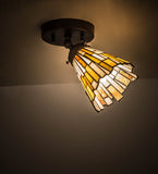 5-9.5"W Tiffany Delta Jadestone Flushmount
